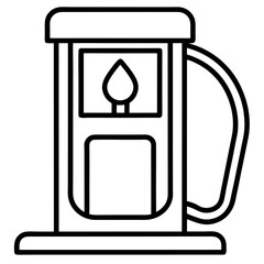 Refueling station line art icon on white background.