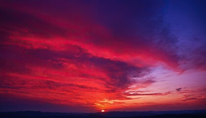 Fototapeta premium Fiery sunset sky dramatic cloudscape landscape