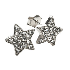 Shiny star shaped earrings adorned with sparkling rhinestones, perfect for adding touch of glamour to any outfit