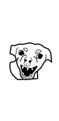 dog laughing loudly vector line art hand drawn illustration meme