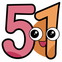 vector illustration of a letter 52