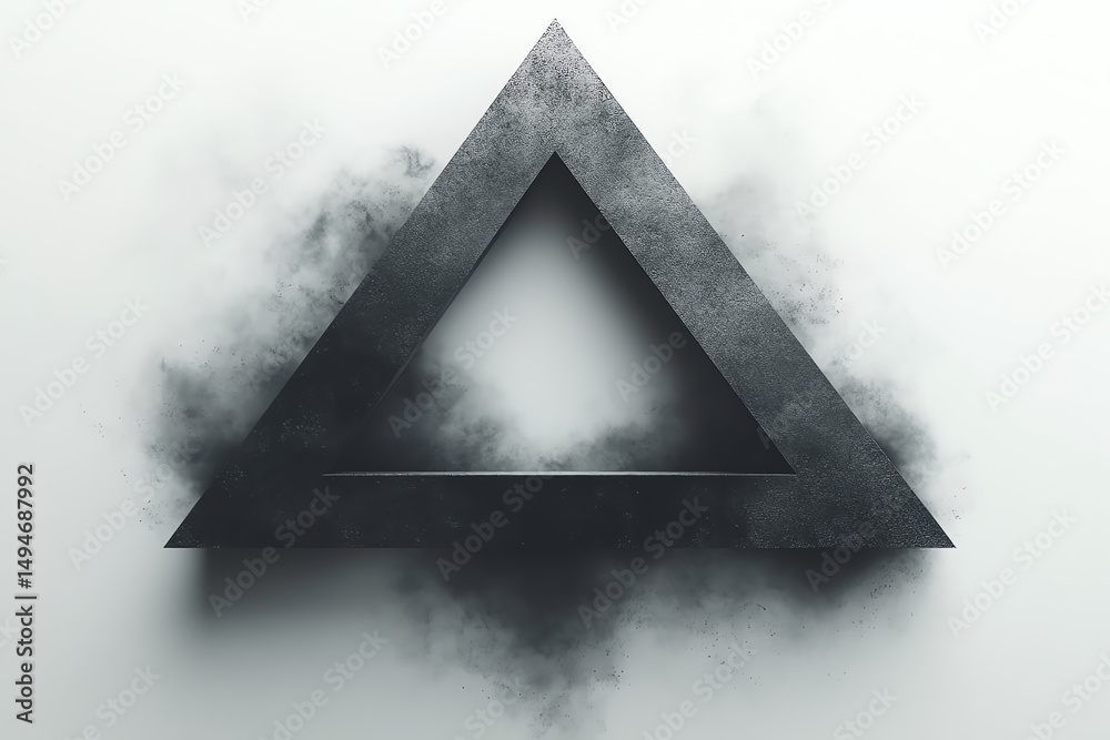 Aufkleber a striking abstract triangle shape surrounded by a cloud of smoke, representing creativity and moder