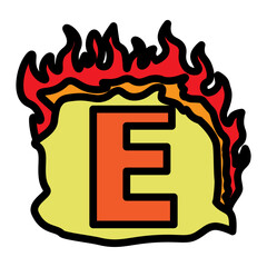 E Capital Alphabet Vector Filled Icon Design