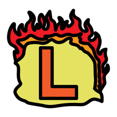 L Capital Alphabet Vector Filled Icon Design