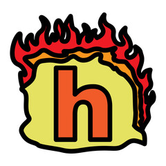 h Small Alphabet Vector Filled Icon Design