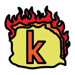k Small Alphabet Vector Filled Icon Design