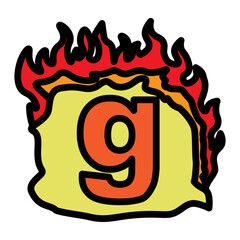 g Small Alphabet Vector Filled Icon Design