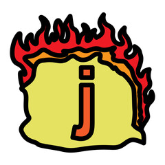 j Small Alphabet Vector Filled Icon Design