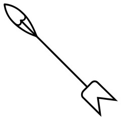 Arrow line art icon on white background.