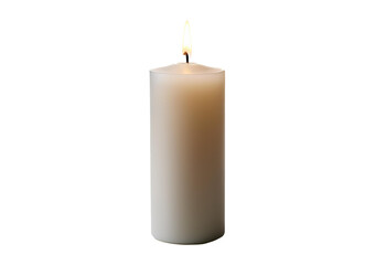 One candle, isolated on a transparent background