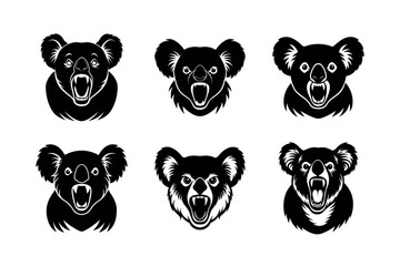 growling koala expression set
