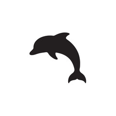 Graceful Dolphin Black Silhouette