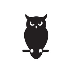 Wise Owl Detailed Black Silhouette