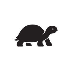 Slow Turtle Side View Silhouette