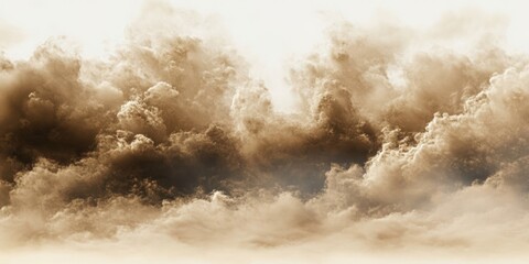 Obraz premium Sepia Sky Abstract Cloudscape with Textured Tones, Weather, Atmosphere
