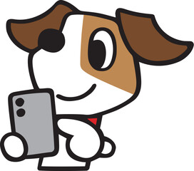 ジャックラッセルテリア犬キャラクター　スマホ操作2
