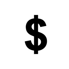 Obraz premium Dollar Sign Icon silhouette vector flat illustration design.