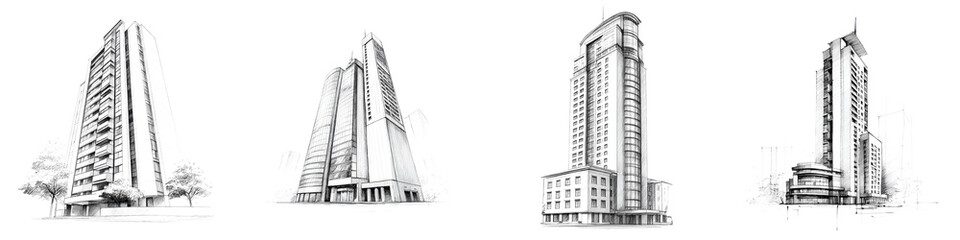 Fototapeta premium Elegant and Towering Skyscrapers in an Urban Cityscape