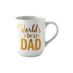 Worlds Best Dad Mug Gold Lettering Fathers Day Gift Design PNG