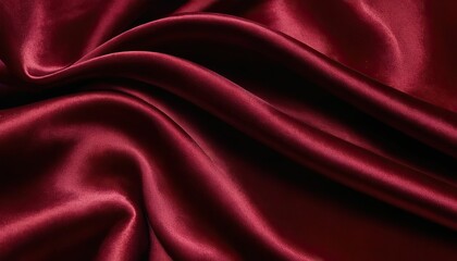 Obraz premium Luxurious deep red satin fabric drape texture