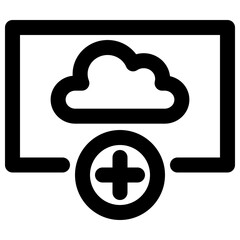 Cloud Storage Upload Icon or Upload File Icon:  Bold Icon Design