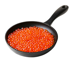 Red caviar in a frying pan png