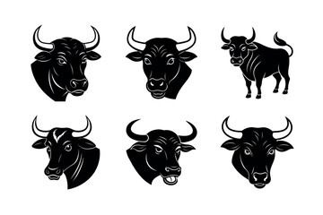 snorting bull expression set