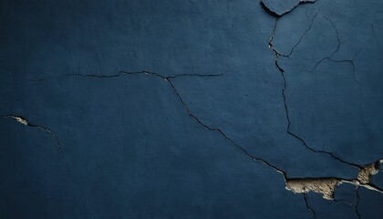 Obraz premium Deep blue cracked wall texture background