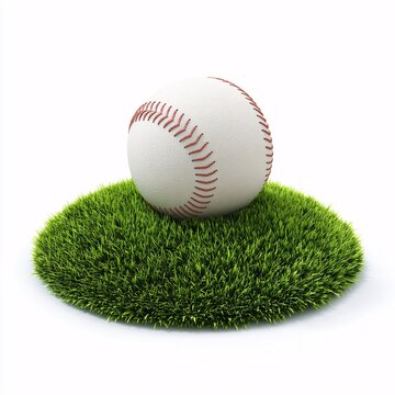 3D baseball pitcherA's mound isolated on white, designed with a fun and vibrant plastic style.