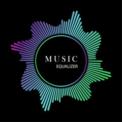 Music audio spectrum vector illustration on black