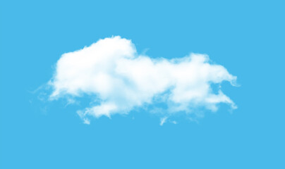 Fluffy White Cloud Floating in a Clear Blue Sky
