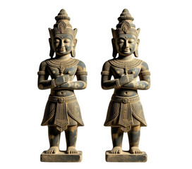 Fototapeta premium Ancient Statue, Isolated Transparent Background, Sandstone Design Element