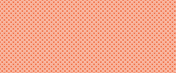 A red background with translucent polka dots, transparent polka dots, and semi-transparent water drop–like polka dots illustration