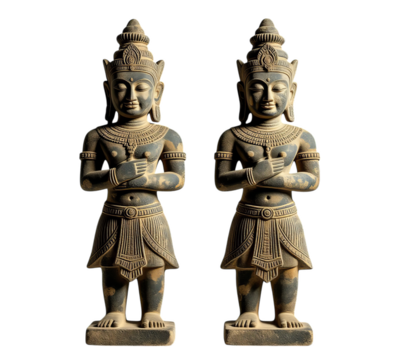 Ancient Statue, Isolated Transparent Background, Sandstone Design Element