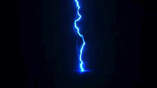 Lightning power overlay on green screen, Electric lightning, Animated bolt strike, lightning storm, blue light force effect, Blue Lightning flash Thunderbolt isolated on black background, Power effect