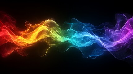 Fototapeta premium Chromatic Energy Flow: A Visually Captivating Spectrum Gradient on Black Backdrop
