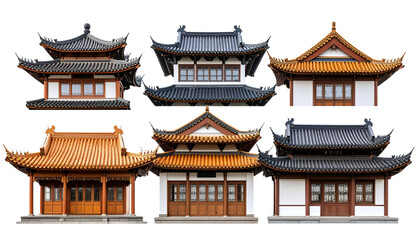 Traditional Chinese temple roof architecture amidst the sky
