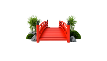 Chinese style red bridge
