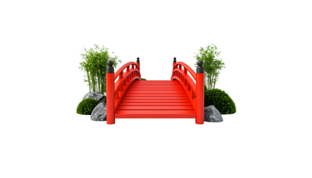 Chinese style red bridge
