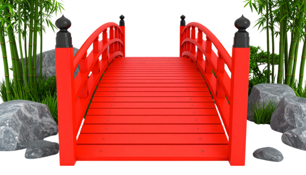 Chinese style red bridge
