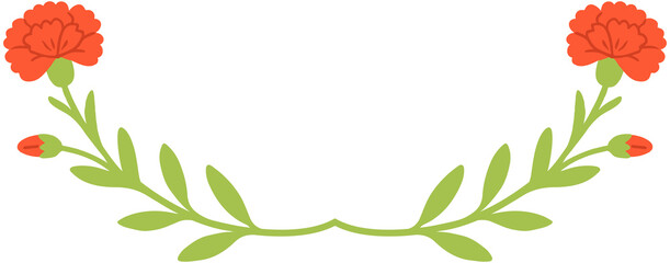 Naklejka premium Carnation Wreath Border 