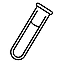 Test tube line art icon on white background.