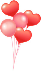 Bunch of balloons - pink and red