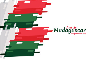 June 26 Independence Day of Madagascar vector illustration. Suitable for greeting card, poster and banner.