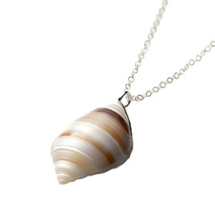 Bold Minimalist Shell Necklace Featuring One Dramat Isolated on Transparent Background