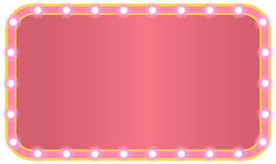 Rectangle Pink Bulb Label Sign
