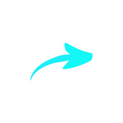 Obraz premium Cyan pointer arrow graphic element on white background