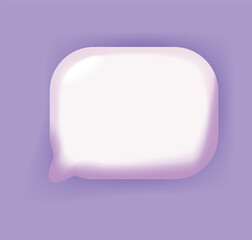 Vector 3D speech bubble on purple background