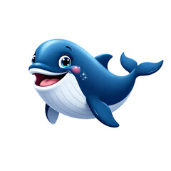 Obraz premium Blue Dolphin, Isolated Transparent Background, Versatile Graphic Element