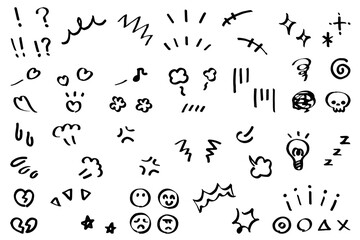 手書きの感情のアイコンセット